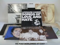 Leonard Cohen, 13x LPs and one 7” single. Most are first pressings, for example: “Songs Of..