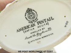 Royal Worcester figure of an American Pintail in flight (34cm tall)