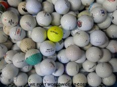 Approximately 140 golf balls with logos including Top Flite, Titleist, St Andrews etc.