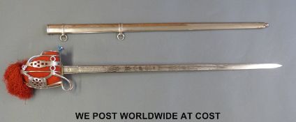 An Argyle and Sutherland Highlanders Scottish basket hilted dress sword awarded to Lieutenant