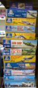 Twelve Italeri 1:72 scale model aircraft kits,