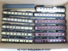 Twelve Midland and Western Region BR MK 1 Hornby and similar 00 gauge carriages