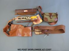 A leather and canvas cartridge bag,