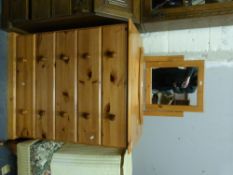 A pine chest of five drawers and swivel mirror (W80 x D43 x H97cm)