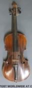 A Czechoslovakian violin with Stradivarius Cremonsis label,