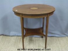 An oval inlaid 19th/20th century occasional table,