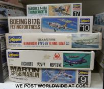 Five Hasegawa 1:72 scale model kits,