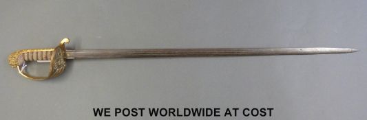 A British Victorian 1827 pattern Naval officer's sword by Galt Gieve Portsmouth,