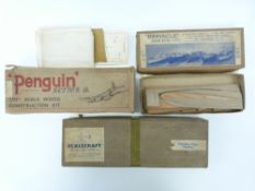 Three early model kits Penguin Series 9 Dakota,