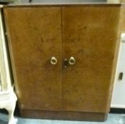 An Art Deco style shoe cabinet with interior bars (W76 x D50 x H97cm)