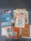 Approximately forty war time magazines and pamphlets etc including Navy, flight etc.