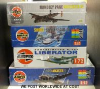 Four Airfix 1:72 scale model aircraft kits, all in original boxes,