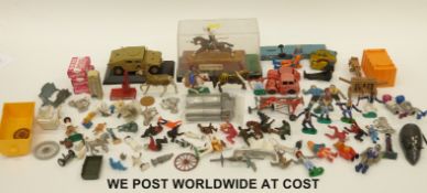 A collection of Timpo Toys and other figures,