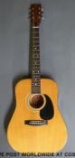 A six string JSH encore Romanian acoustic guitar EMW6N tapered 50cm body and steel strings (with