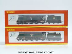 Two Hornby 00 gauge locomotives 'Tangmere' R2221 and 'Weymouth' R2282 in original boxes