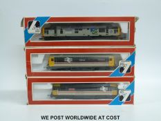 Three Lima 00 gauge diesel locomotives, 'Stockton Haulage' 37511 205209,