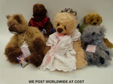 Six teddy bears by Bear Faced Cheek, Gyll's Bears,