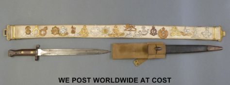 A British 1888 Lee Metford bayonet in sheath, stamped EDF to blade and dated 5 02,