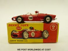 Dinky Toys diecast model Ferrari Racing Car with green body, racing number 36, 242, in original box.