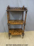A 19th century whatnot with inlaid decoration (W53 x D36 x H106cm)