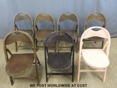 A set of seven Yugoslavia folding game chairs,
