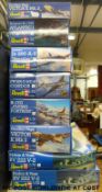 Eight Revell 1:72 scale model aircraft kits,