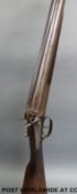 T Horsley & son 12 bore side by side shotgun with scrolling engraving to the side locks and hammers,