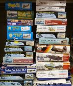 Twenty-seven Encore, SMER, Matchbox, MPM and other model aircraft kits, all in original boxes.
