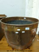 A 19thC large riveted copper copper (D55 x H40cm)