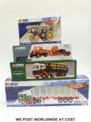 Four Corgi diecast model vehicles, Hauliers of Renown special edition Scania R log trailer,