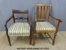 An oak carver chair in the Arts and Crafts style,