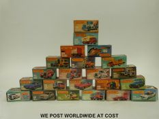 Twenty-one Matchbox Lesney 1-75 series diecast model vehicles comprising numbers 14, 15, 19, 25, 26,