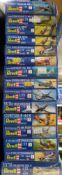 Sixteen Revell 1:72 scale model aircraft kits,