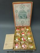 A box of vintage German Christmas decorations