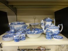 A collection of Copeland Spode Blue Italian tea and dinner ware to include tureen, two coffee pots,