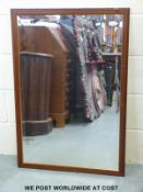 A mahogany framed bevelled glass mirror (W97 x H67cm)