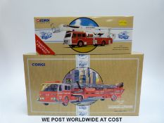 Two Corgi Classics diecast model American fire engines,