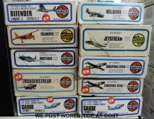Ten Airfix 1:72 scale model aircraft kits,