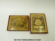 William Peacock two dissected maps of Asia and Ireland,