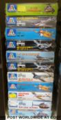 Eleven Italeri 1:72 scale model aircraft kits, all in original boxes,