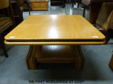 A Chinese elm coffee table with undershelf (L83 x W83 x H48cm)