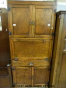 An oak retro bureau cabinet (W77 x D42 x H188cm)