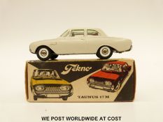 Tekno diecast model Tantus 17 M with white body and red interior, 826, in original box.
