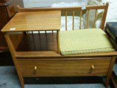 A retro G Plan style telephone seat,