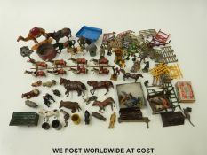 Over 50 Britains and similar lead farm animals,