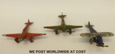Three Taylor and Barrett diecast model aeroplanes