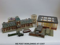 A large collection of Hornby and other 00 gauge buildings and accessories