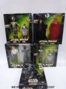 Five Kenner Star Wars Action Collection action figure sets comprising electronic Darth Vader,