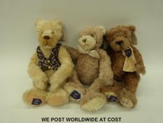 Three Merrythought teddy bears (each approximately 45cm tall)