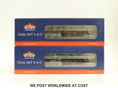 Two Bachmann 00 gauge Standard Class 4MT locomotives 75027 31-115 weathered and 75074 31-117DC,
